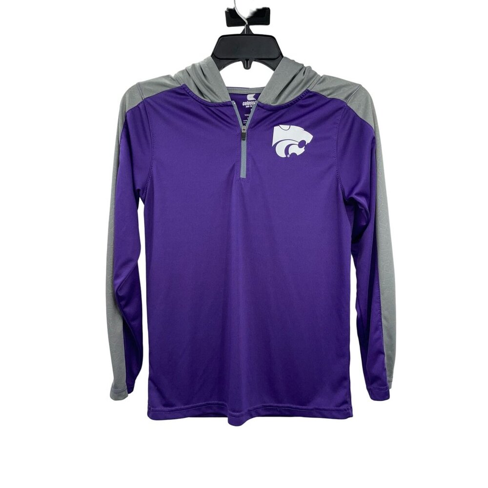 Colosseum K-State Quarter Zip Shirt Youth M (12-14) Used Hooded CNQH13